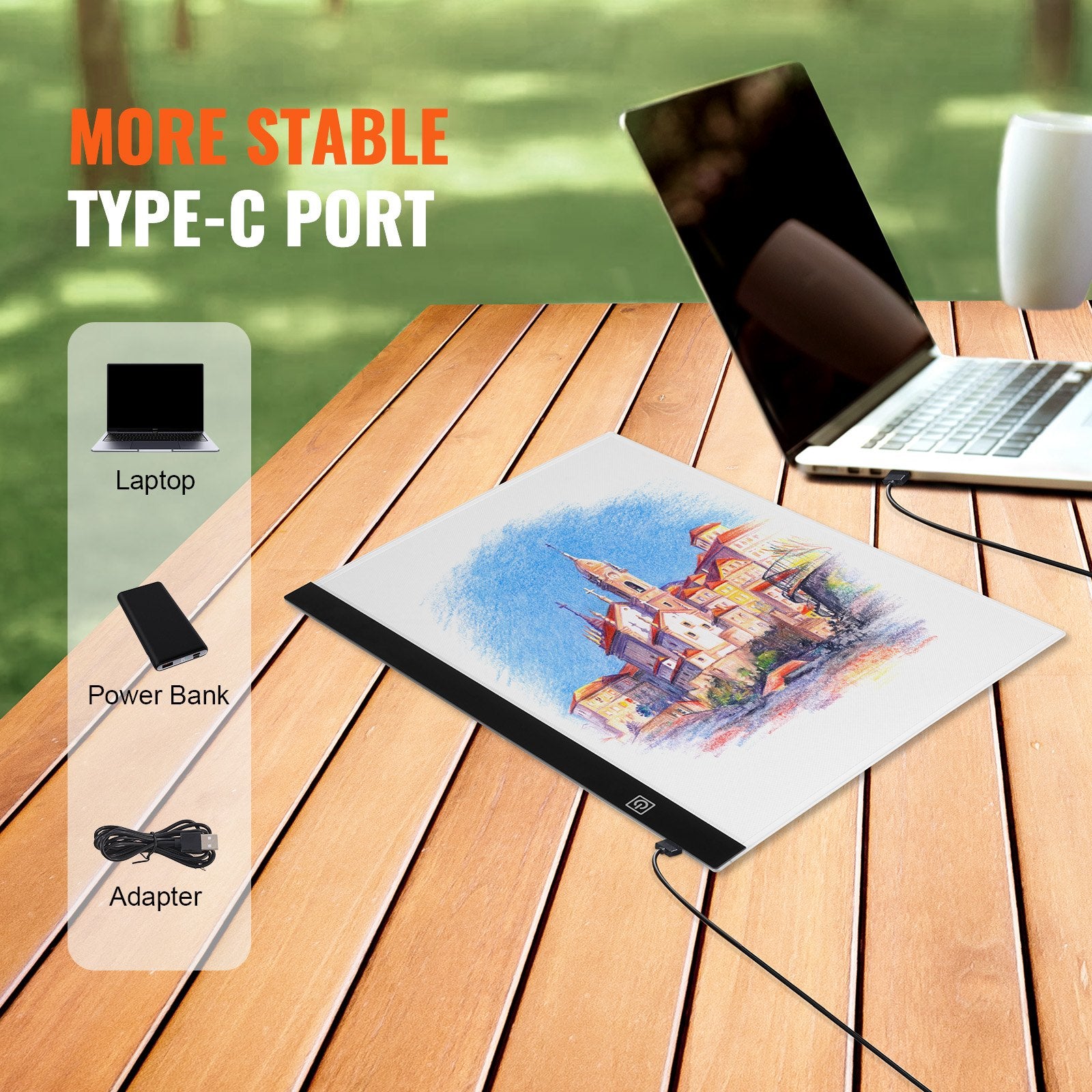 Gardening Tools: VEVOR Light Board, B4 LED Light Pad Ultra-Thin Portable Light Box, USB Powered Light Table for Art Tracing, Light Box for Diamond Painting, Animation, Sketching, Drawing, Stenciling, Artists (Black)