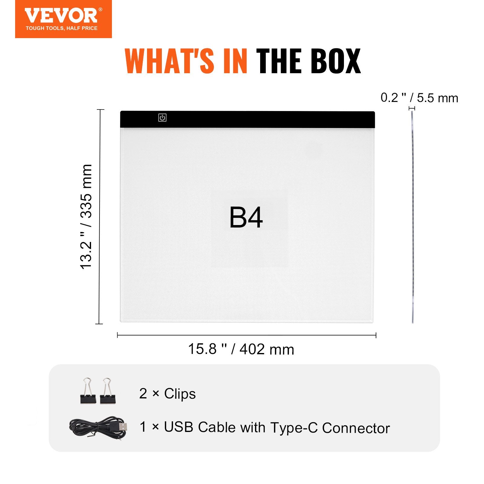 Gardening Tools: VEVOR Light Board, B4 LED Light Pad Ultra-Thin Portable Light Box, USB Powered Light Table for Art Tracing, Light Box for Diamond Painting, Animation, Sketching, Drawing, Stenciling, Artists (Black)