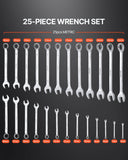 Hand Tools: VEVOR Combination Wrench Set 25-Piece Metric 6 mm to 32 mm with Roll-up Pouch
