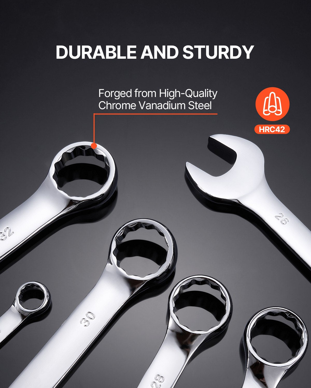 Hand Tools: VEVOR Combination Wrench Set 25-Piece Metric 6 mm to 32 mm with Roll-up Pouch