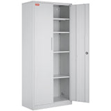 VEVOR Metal Storage Cabinet w/ 3 Keys Adjustable Shelves & Magnetic Door White