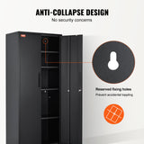 Storage Cabinets: VEVOR Metal Storage Cabinet with 2 Magnetic Doors and 4 Adjustable Shelves, 90 kg Capacity per Shelf, Locking Steel Storage Cabinet, 1.8 m Metal Cabinet with 3 Keys, for Office, Garage, Home, Black