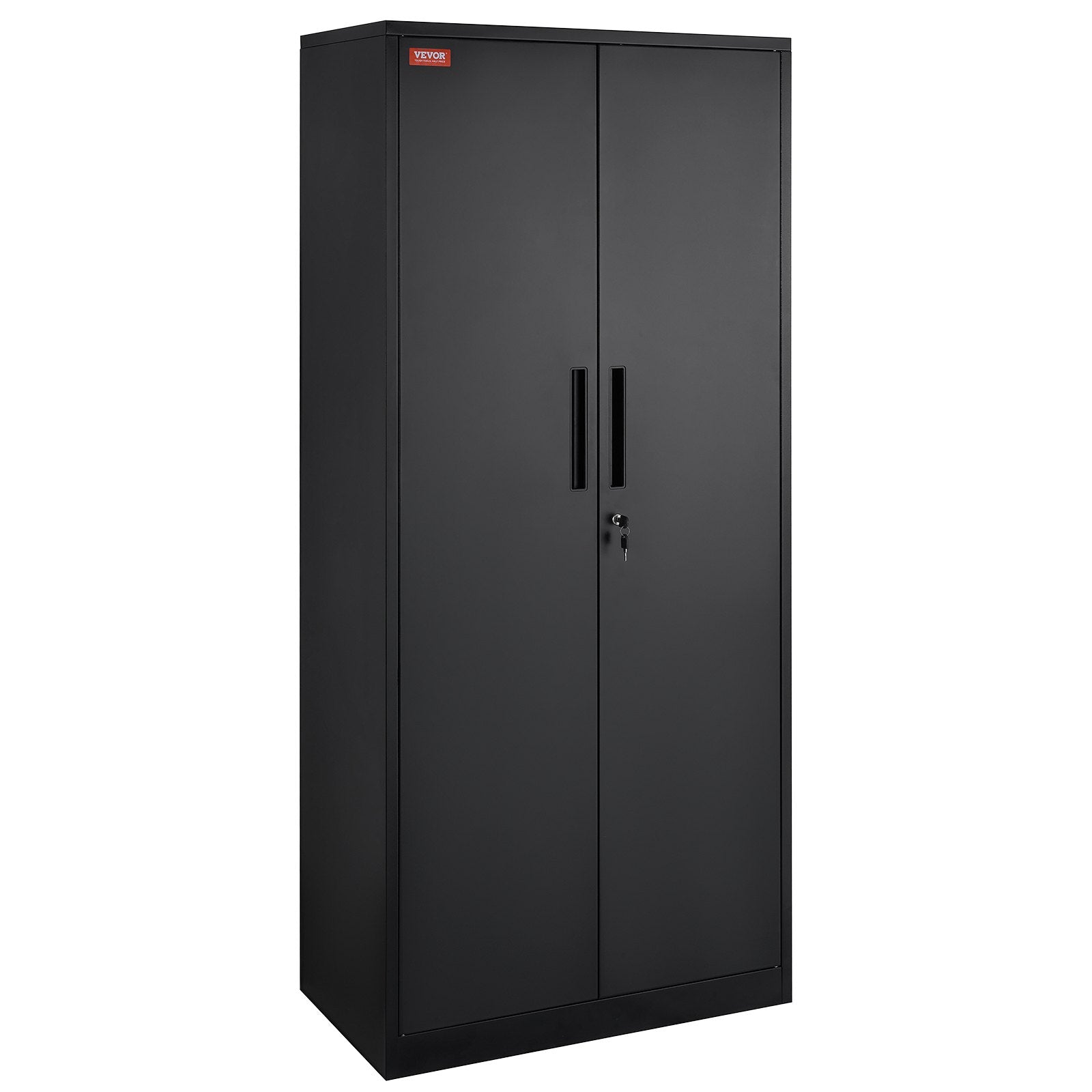 Storage Cabinets: VEVOR Metal Storage Cabinet with 2 Magnetic Doors and 4 Adjustable Shelves, 90 kg Capacity per Shelf, Locking Steel Storage Cabinet, 1.8 m Metal Cabinet with 3 Keys, for Office, Garage, Home, Black