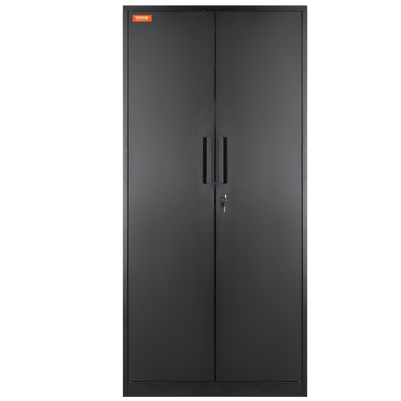 Storage Cabinets: VEVOR Metal Storage Cabinet with 2 Magnetic Doors and 4 Adjustable Shelves, 90 kg Capacity per Shelf, Locking Steel Storage Cabinet, 1.8 m Metal Cabinet with 3 Keys, for Office, Garage, Home, Black