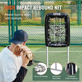 Basketball & Basketball Accessories: VEVOR 9 Hole Baseball Softball Pitching Net 9 Pocket Hitting Practice 21"x29"