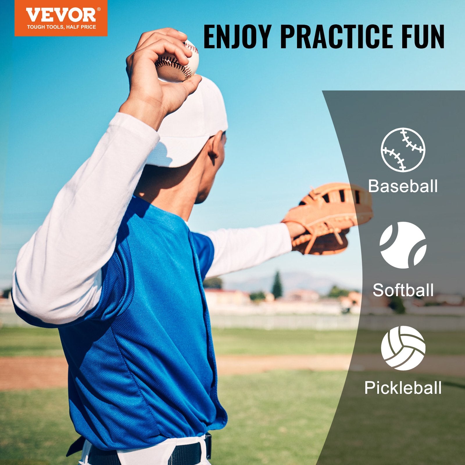 Basketball & Basketball Accessories: VEVOR 9 Hole Baseball Softball Pitching Net 9 Pocket Hitting Practice 21"x29"