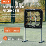 Basketball & Basketball Accessories: VEVOR 9 Hole Baseball Softball Pitching Net 9 Pocket Hitting Practice 28"x27"