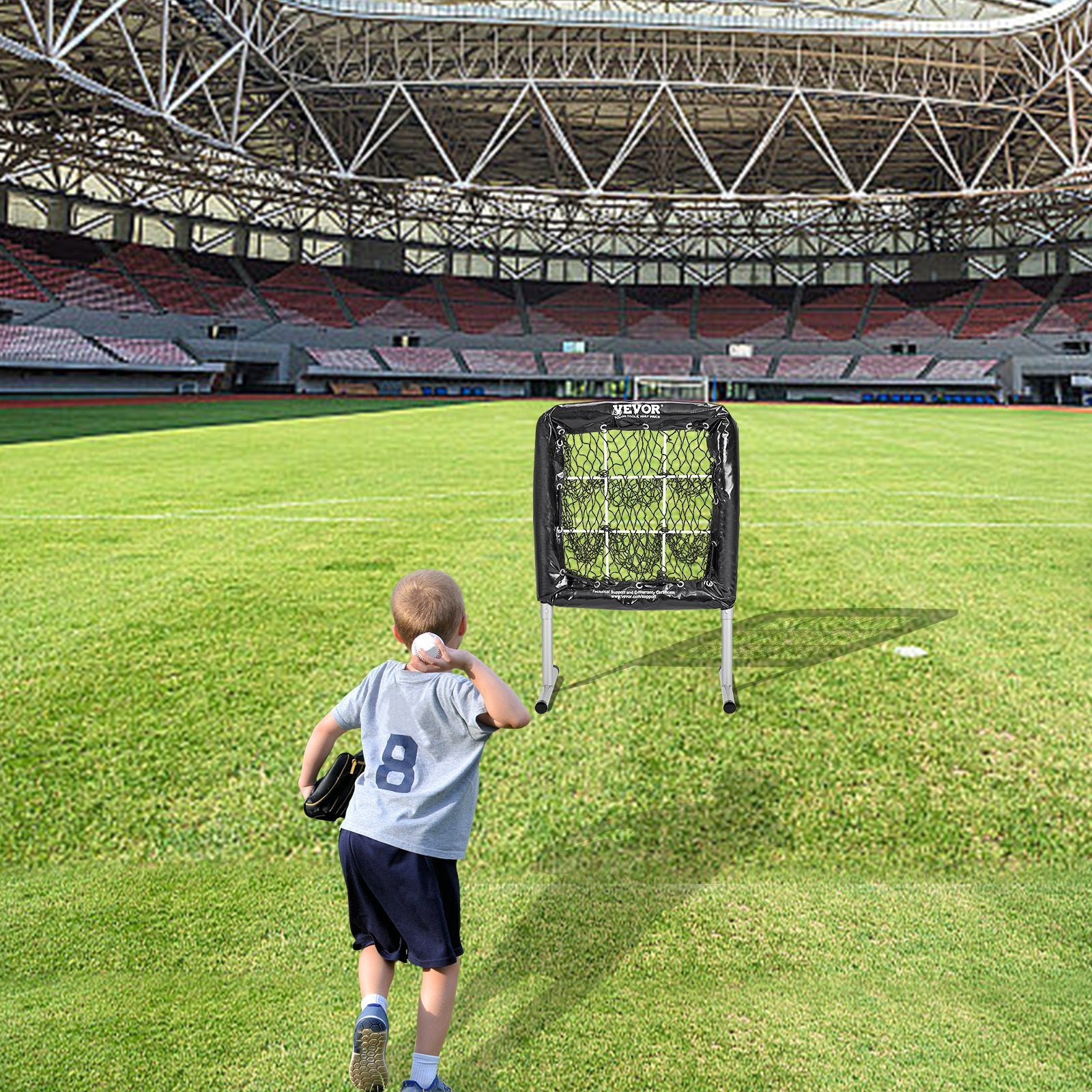 Basketball & Basketball Accessories: VEVOR 9 Hole Baseball Softball Pitching Net 9 Pocket Hitting Practice 28"x27"