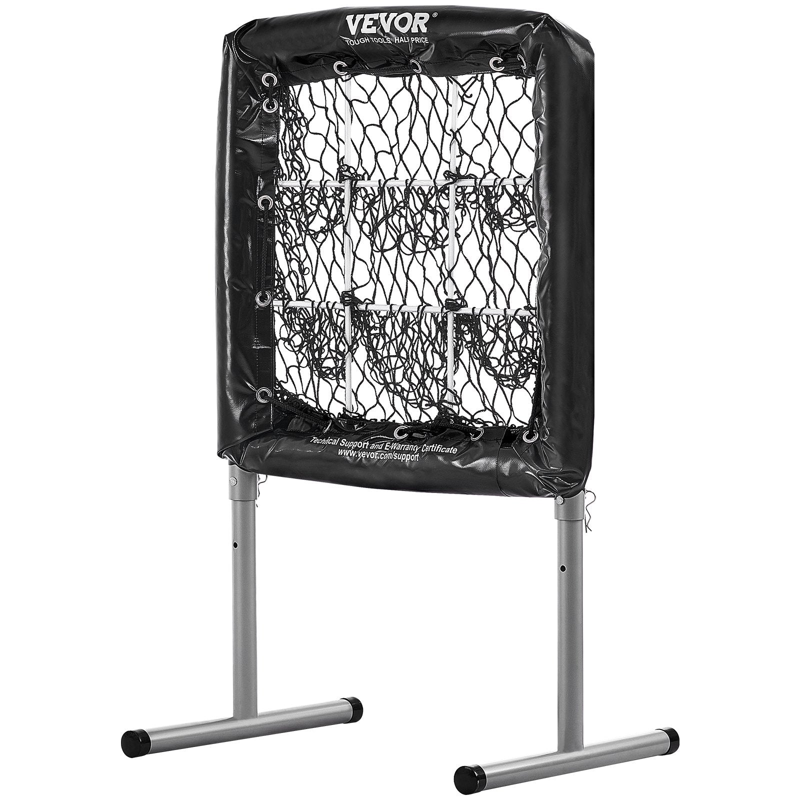 Basketball & Basketball Accessories: VEVOR 9 Hole Baseball Softball Pitching Net 9 Pocket Hitting Practice 28"x27"