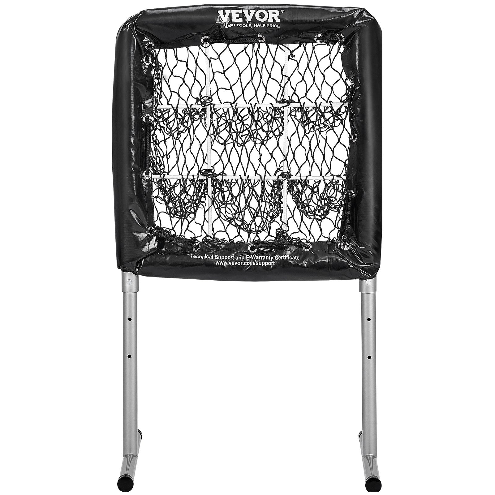 Basketball & Basketball Accessories: VEVOR 9 Hole Baseball Softball Pitching Net 9 Pocket Hitting Practice 28"x27"