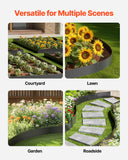 Garden Ornaments: VEVOR Steel Landscape Edging, 4 Packs 40 x 6 in Rust-Resistant Metal Landscape Edging, Bendable Garden Edging Border, Heavy Duty Lawn Edging, Easy-to-Install, Flower Bed Yard Pathway Divider Black
