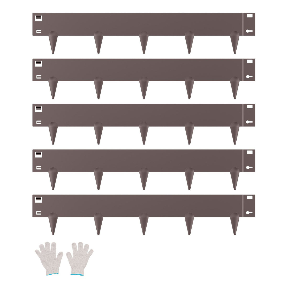 Steel Landscape Edging, 5 Packs 990 x 181 mm Rust-Resistant Metal Landscape Edging, Bendable Garden Edging Border, Heavy Duty Lawn Edging, Easy-to-Install, Flower Bed Yard Pathway Divider Brown