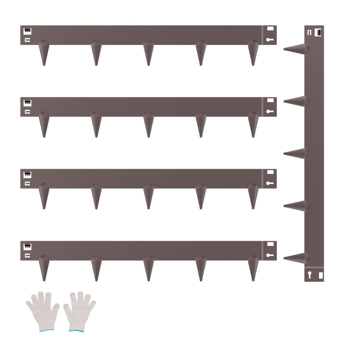 Steel Landscape Edging, 5 Packs 990 x 156 mm Rust-Resistant Metal Landscape Edging, Bendable Garden Edging Border, Heavy Duty Lawn Edging, Easy-to-Install, Flower Bed Yard Pathway Divider Brown