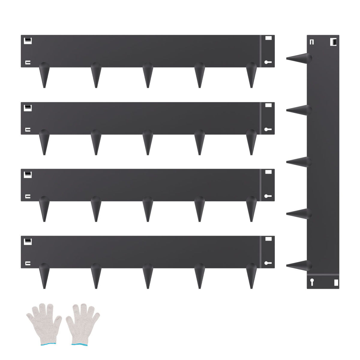 Steel Landscape Edging, 5 Packs 990 x 207 mm Rust-Resistant Metal Landscape Edging, Bendable Garden Edging Border, Heavy Duty Lawn Edging, Easy-to-Install, Flower Bed Yard Pathway Divider Black