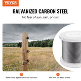 Automotive Repair & Speciality Tools: VEVOR Carbon Steel Cable 6.35 mm 7 x 19 Steel Wire Rope 76.2 m Cable Railing