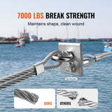 Automotive Repair & Speciality Tools: VEVOR Carbon Steel Cable 6.35 mm 7 x 19 Steel Wire Rope 76.2 m Cable Railing