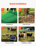 Fencing: VEVOR Electric Fence Netting, 0.88 x 49.98 m, PE Net Fencing with Posts & Double-Spiked Stakes, Utility Portable Mesh for Goats, Sheep, Lambs, Deer, Hogs, Dogs, Used in Backyards, Farms, and Ranches