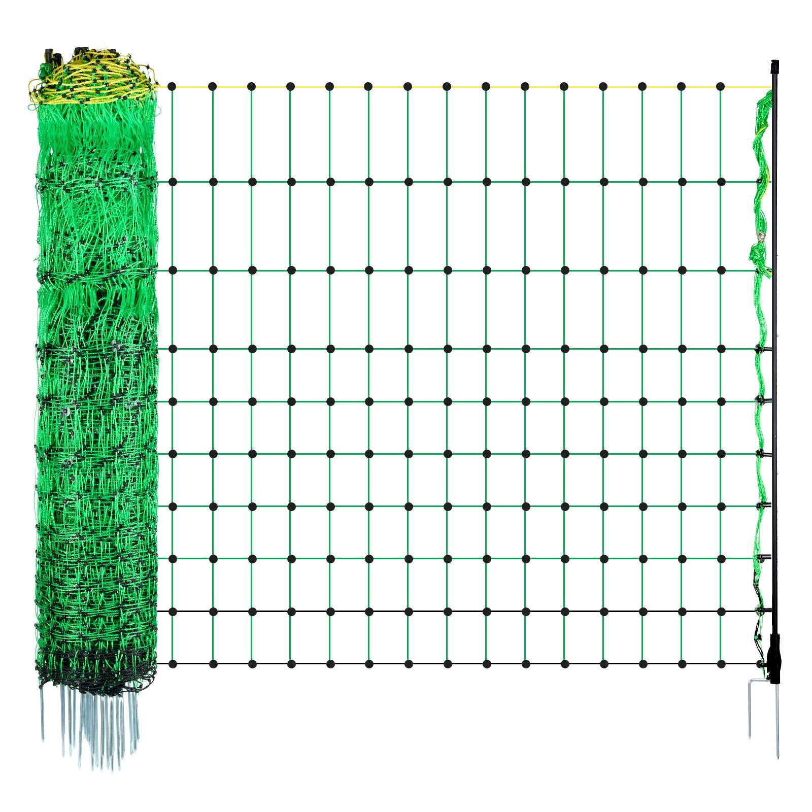 Fencing: VEVOR Electric Fence Netting, 0.88 x 49.98 m, PE Net Fencing with Posts & Double-Spiked Stakes, Utility Portable Mesh for Goats, Sheep, Lambs, Deer, Hogs, Dogs, Used in Backyards, Farms, and Ranches