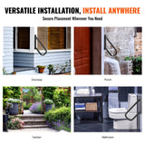 Door Hardware: VEVOR Handrails for Outdoor Steps, 18.9" Length 1.3"Pipe Wall Mount Safety Railings for 1-2 Steps, Stair Handrail with Matte Black Finished,for Garden,Yard and Garage & Elderly,Pregnant Women, Disable