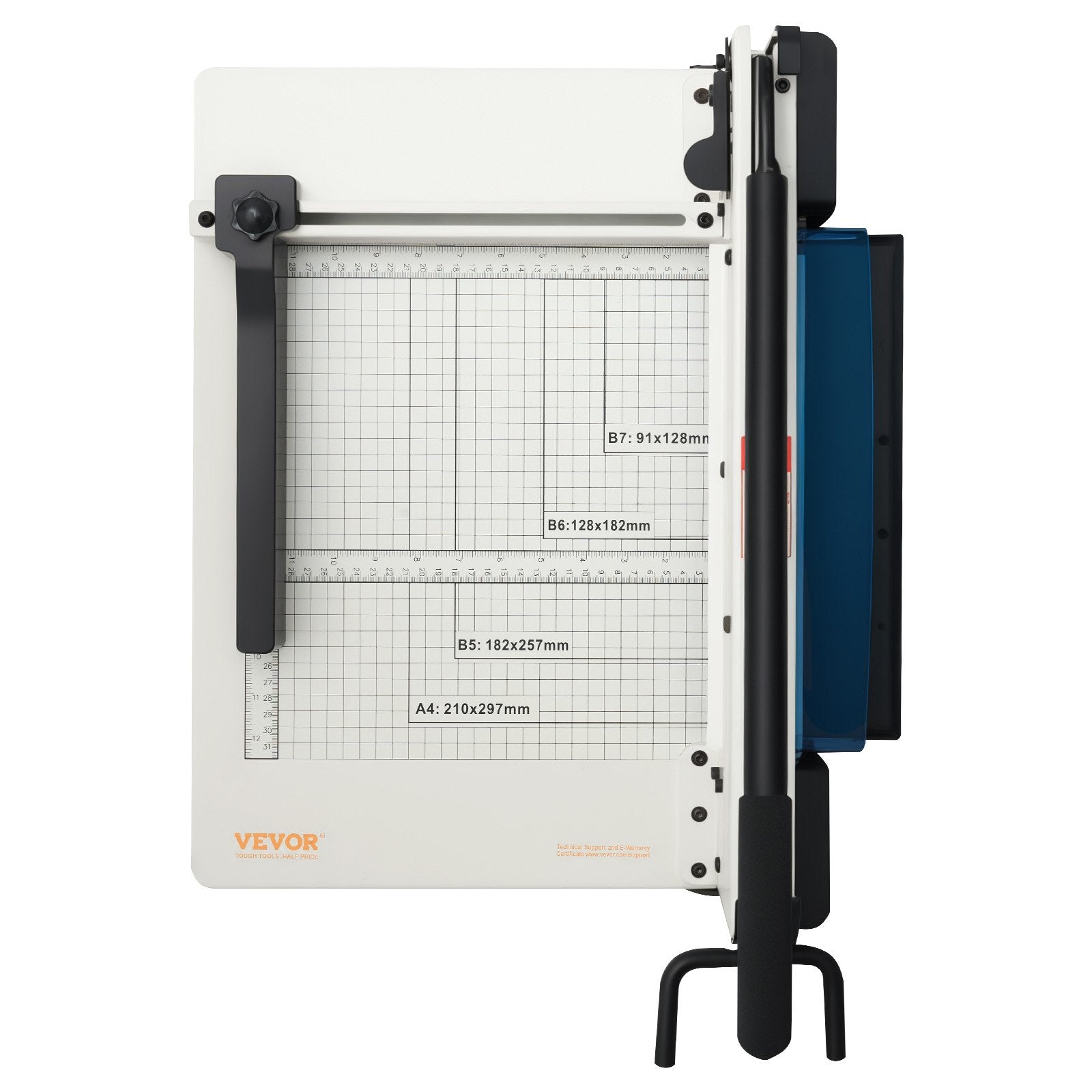 Putty Knives, Scrapers & Chisels: VEVOR Heavy Duty Paper Cutter, 304.8 mm Industrial Commercial Guillotine Paper Cutter for A4 Paper, 400 Sheet Capacity, Solid Steel Construction, Stack Paper Trimmer for Office Home School Shop, White