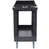 Kitchen & Dining Trolleys: VEVOR Utility Service Cart, 2 Shelf 550LBS Heavy Duty Plastic Rolling Utility Cart with 360° Swivel Wheels, Medium Lipped Shelf, Ergonomic Storage Handle for Warehouse/Garage/Cleaning/Office