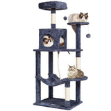 Cat Scratching Posts: VEVOR Cat Tree 143 cm Cat Tower with Cat Condo Sisal Scratching Post Dark Grey