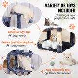 Cat Scratching Posts: VEVOR Cat Tree 143 cm Cat Tower with Cat Condo Sisal Scratching Post Dark Grey