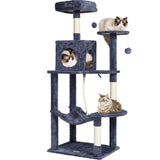 Cat Scratching Posts: VEVOR Cat Tree 143 cm Cat Tower with Cat Condo Sisal Scratching Post Dark Grey
