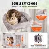 Cat Scratching Posts: VEVOR Cat Tree 174 cm Cat Tower with Cat Condos Sisal Scratching Post Light Grey