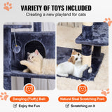 Cat Scratching Posts: VEVOR Cat Tree 174 cm Cat Tower with Cat Condos Sisal Scratching Post Dark Grey