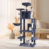 Cat Scratching Posts: VEVOR Cat Tree 174 cm Cat Tower with Cat Condos Sisal Scratching Post Dark Grey