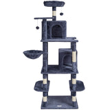 Cat Scratching Posts: VEVOR Cat Tree 174 cm Cat Tower with Cat Condos Sisal Scratching Post Dark Grey