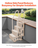 VEVOR 4-Step Taupe Robust Pool Ladder of 2 Handrails for 1219.2-1371.6 mm Pools