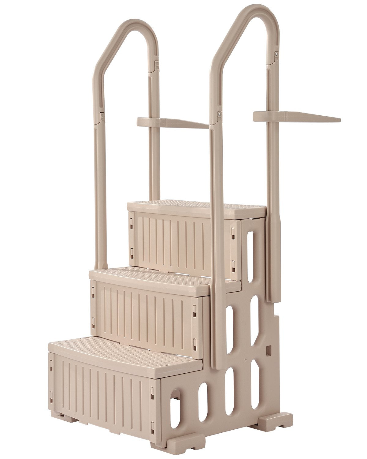 Kitchen & Bathroom DIY: VEVOR 3-Step Taupe Robust Pool Ladder of 2 Handrails for 914.4-1219.2 mm Pools