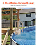 Kitchen & Bathroom DIY: VEVOR 3-Step Taupe Robust Pool Ladder of 2 Handrails for 914.4-1219.2 mm Pools