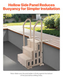 Kitchen & Bathroom DIY: VEVOR 3-Step Taupe Robust Pool Ladder of 2 Handrails for 914.4-1219.2 mm Pools