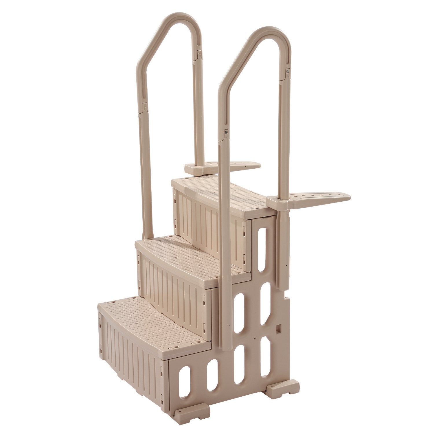 Kitchen & Bathroom DIY: VEVOR 3-Step Taupe Robust Pool Ladder of 2 Handrails for 914.4-1219.2 mm Pools