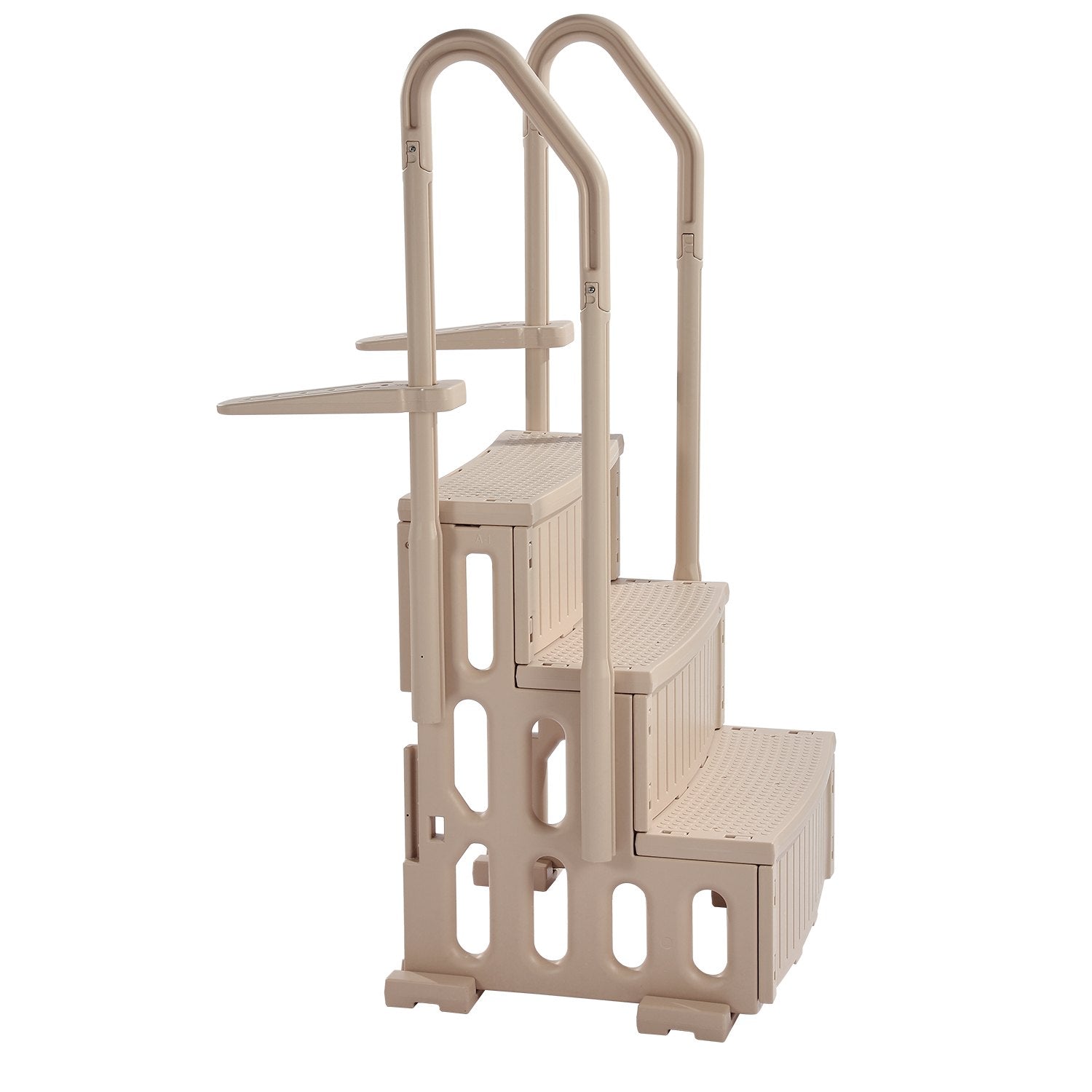 Kitchen & Bathroom DIY: VEVOR 3-Step Taupe Robust Pool Ladder of 2 Handrails for 914.4-1219.2 mm Pools
