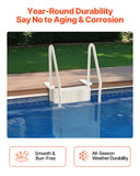 Swimming Pools: VEVOR 4-Step White Robust Pool Ladder of 2 Handrails for 1219.2-1371.6 mm Pools