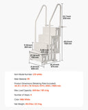 Swimming Pools: VEVOR 4-Step White Robust Pool Ladder of 2 Handrails for 1219.2-1371.6 mm Pools