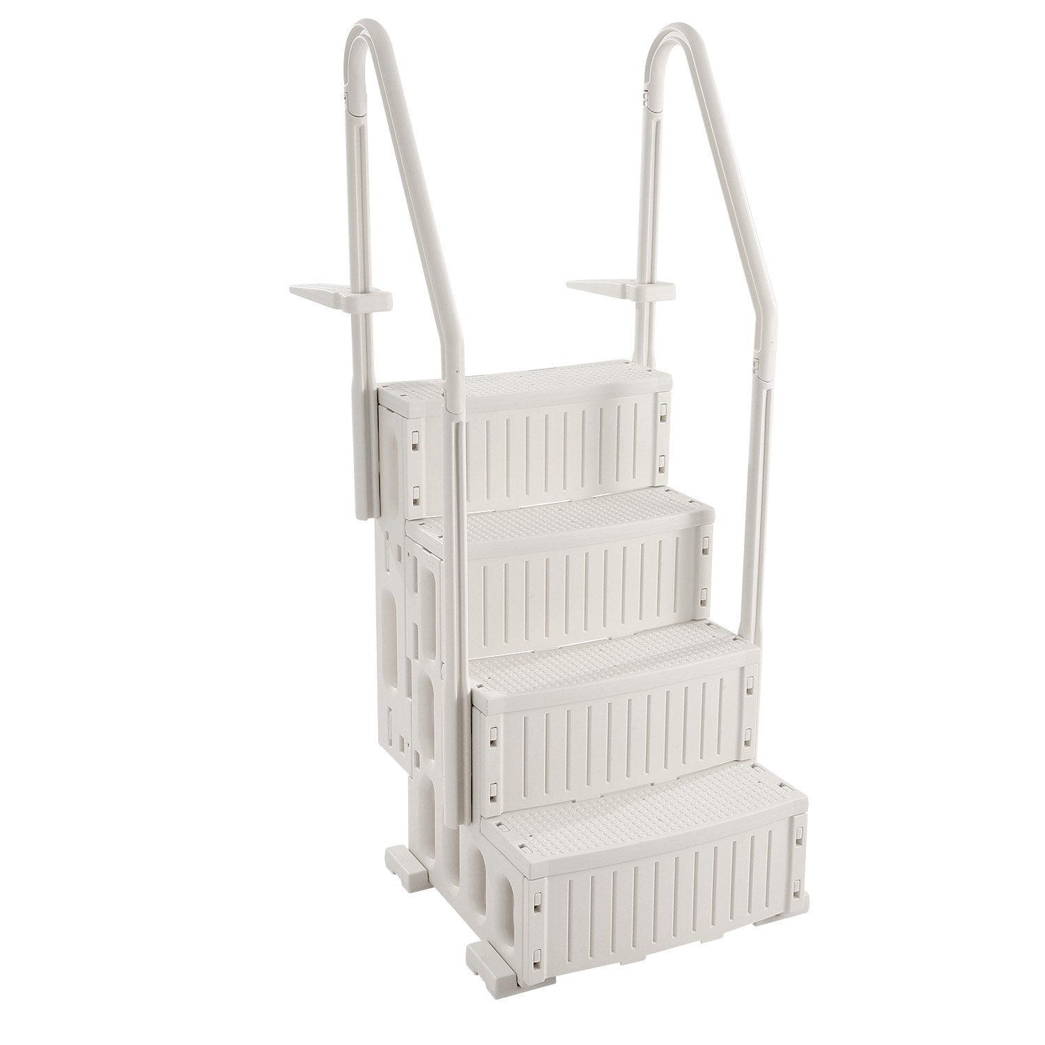 Swimming Pools: VEVOR 4-Step White Robust Pool Ladder of 2 Handrails for 1219.2-1371.6 mm Pools