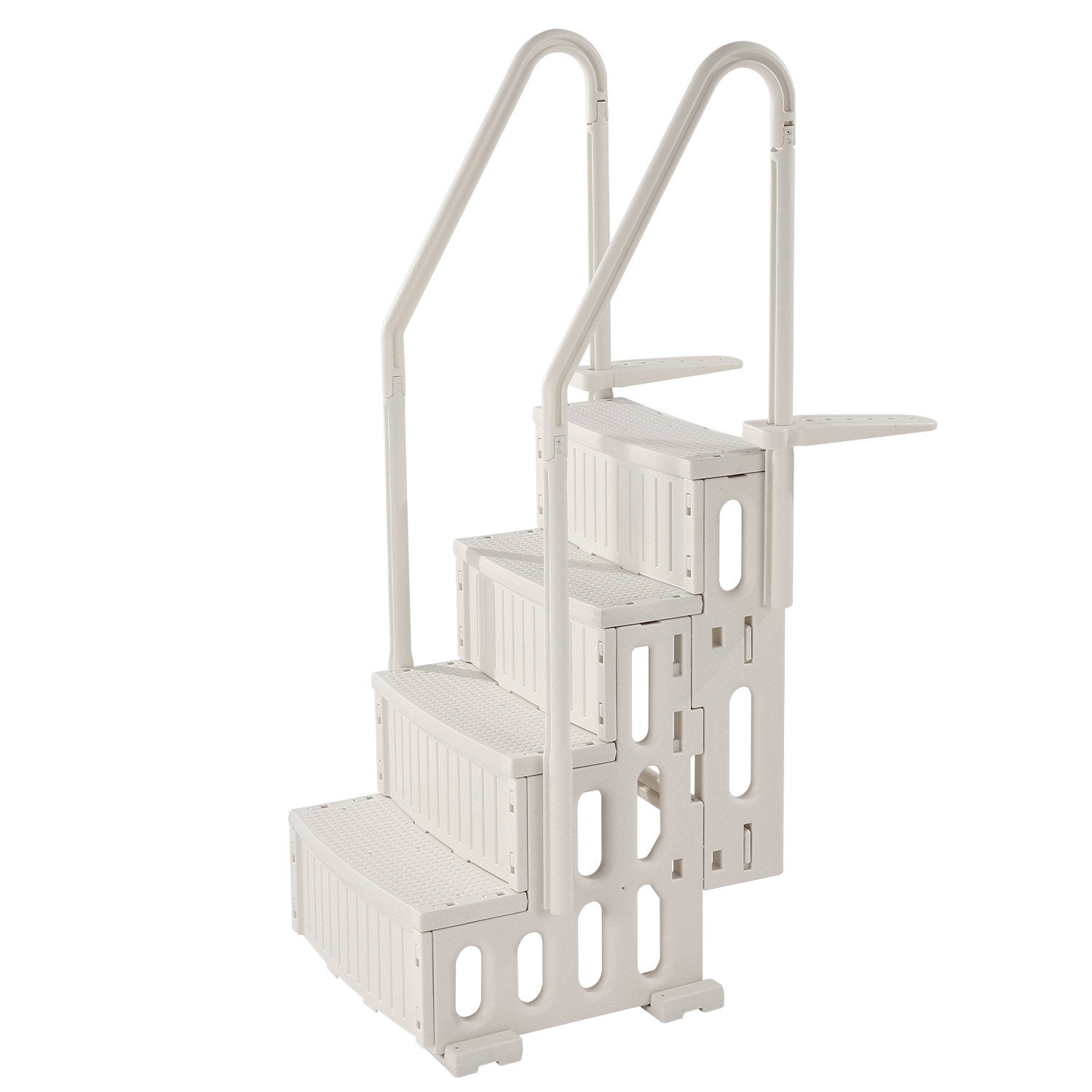 Swimming Pools: VEVOR 4-Step White Robust Pool Ladder of 2 Handrails for 1219.2-1371.6 mm Pools