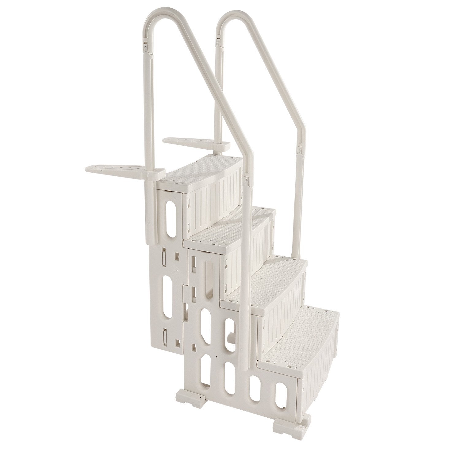 Swimming Pools: VEVOR 4-Step White Robust Pool Ladder of 2 Handrails for 1219.2-1371.6 mm Pools
