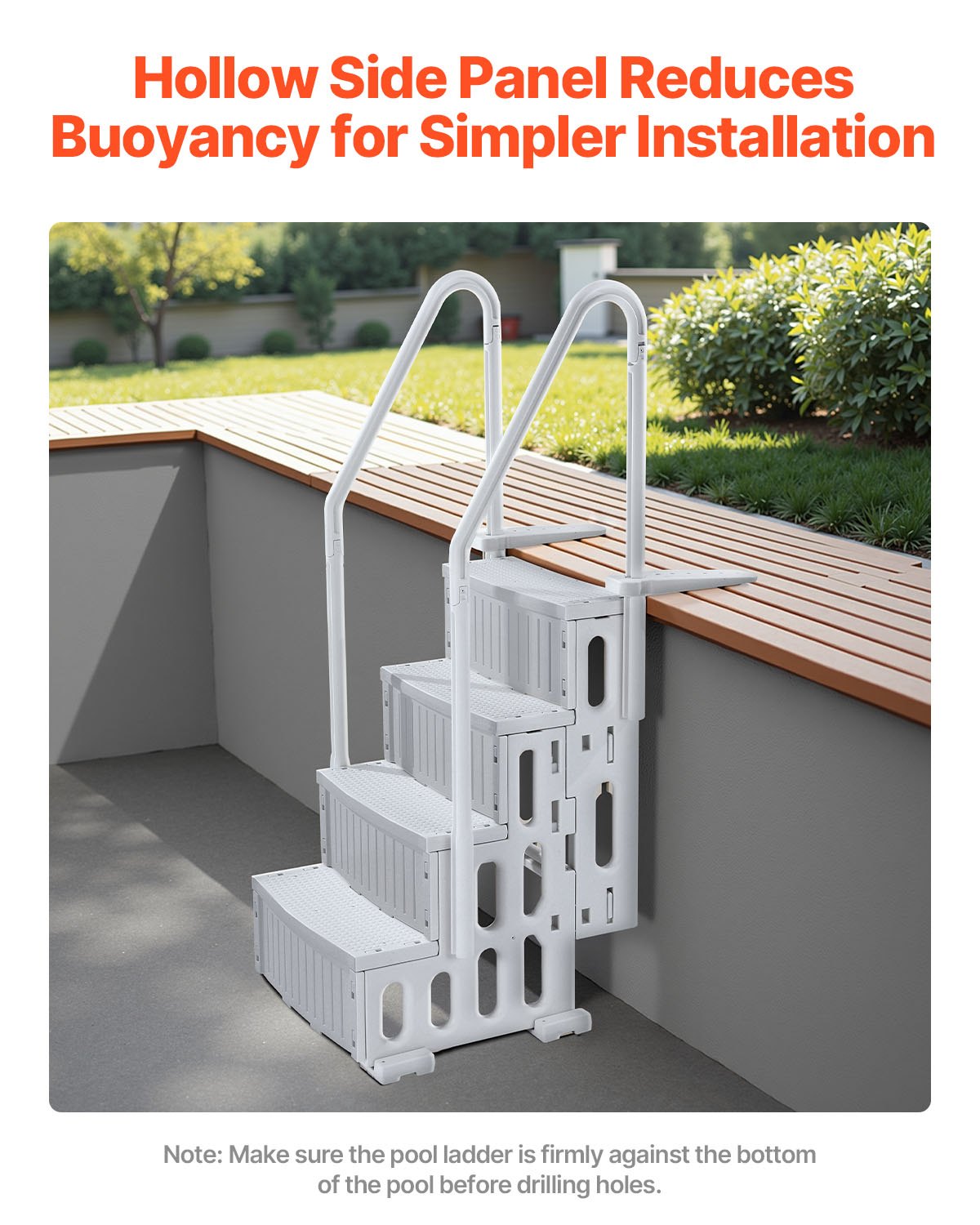 Swimming Pools: VEVOR 4-Step Grey Robust Pool Ladder of 2 Handrails for 1219.2-1371.6 mm Pools