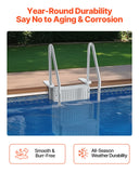 Swimming Pools: VEVOR 4-Step Grey Robust Pool Ladder of 2 Handrails for 1219.2-1371.6 mm Pools