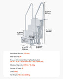 Swimming Pools: VEVOR 4-Step Grey Robust Pool Ladder of 2 Handrails for 1219.2-1371.6 mm Pools