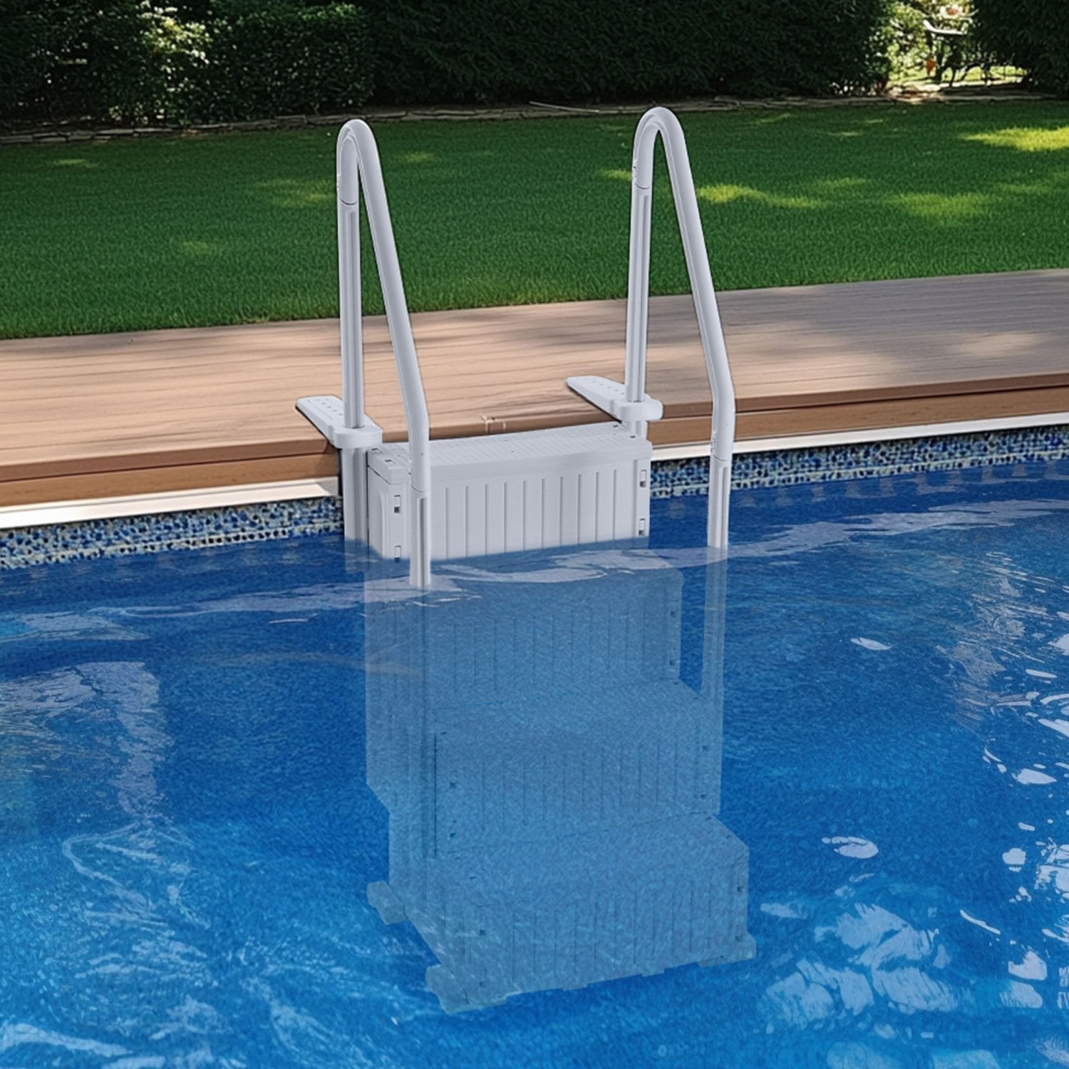 Swimming Pools: VEVOR 4-Step Grey Robust Pool Ladder of 2 Handrails for 1219.2-1371.6 mm Pools