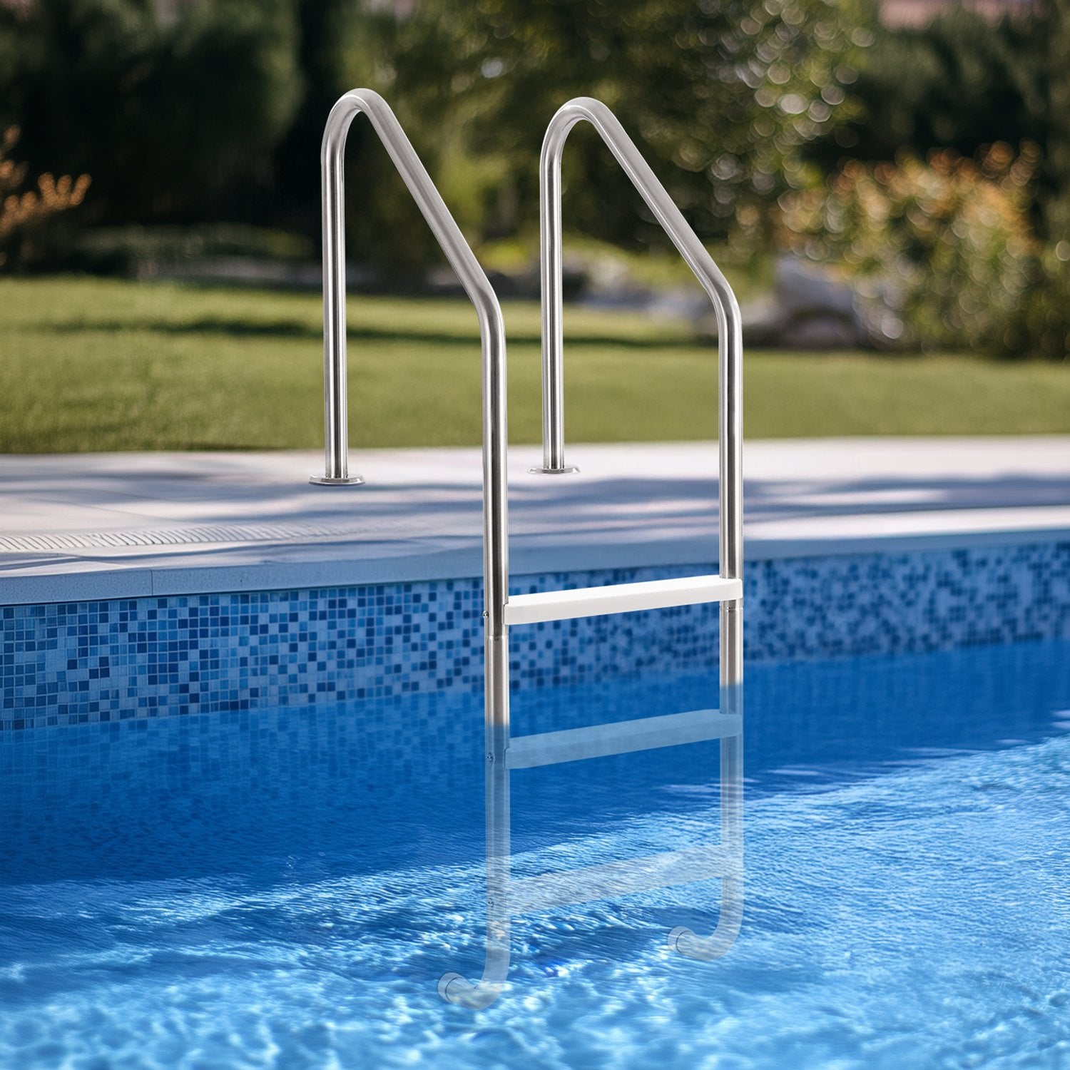 Swimming Pools: VEVOR Stainless Steel Pool Ladder 3-Step & 2 Handrails for 1219.2-1371.6 mm Pool
