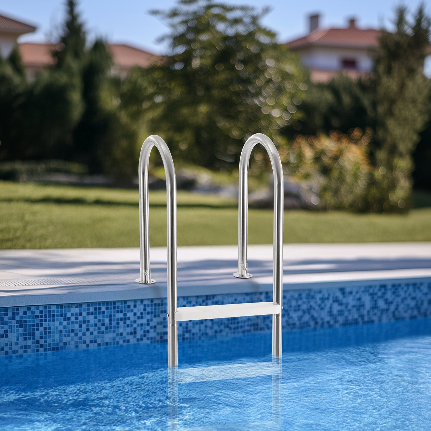 Swimming Pools: VEVOR 4-Step Stainless Steel Pool Ladder of 2 Handrail for 1371.6 mm Decked Pool