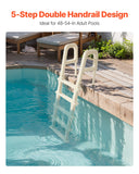 Swimming Pools: VEVOR 5-Step Inclined Robust Pool Ladder of 2 Handrails for 1219.2-1371.6mm Pool